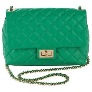 NWT!! G by Giuliana Black Label Quilted Leather Crossbody - Green